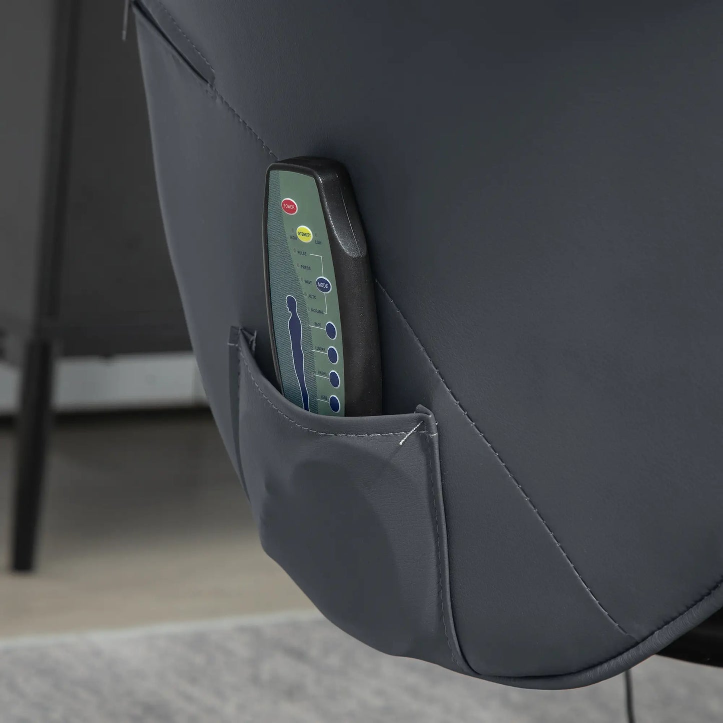 Nancy's Verdelhos Massagestoel met Voetenbankje - Massage Fauteuil - Relaxstoel - Donkergrijs - Kunstleer