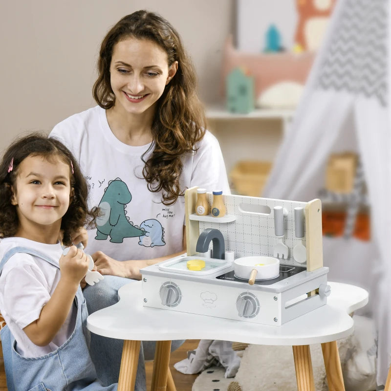 Cuisine pour enfants Nancy's Loetje - Cuisine ludique - Mini ensemble de cuisine - Accessoires inclus - Gris / Jaune