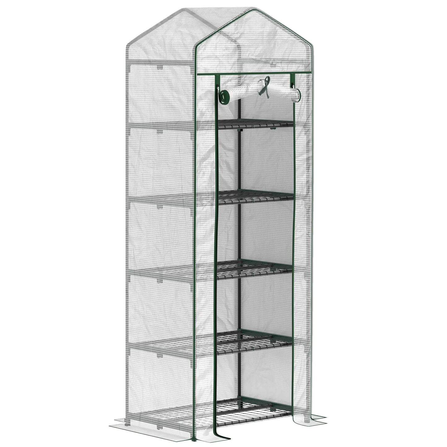 Nancy's Belas Tuinkas - Plantenkas - Kweekkas - Plantenrek - Wit - ± 70 x 50 x 195 cm