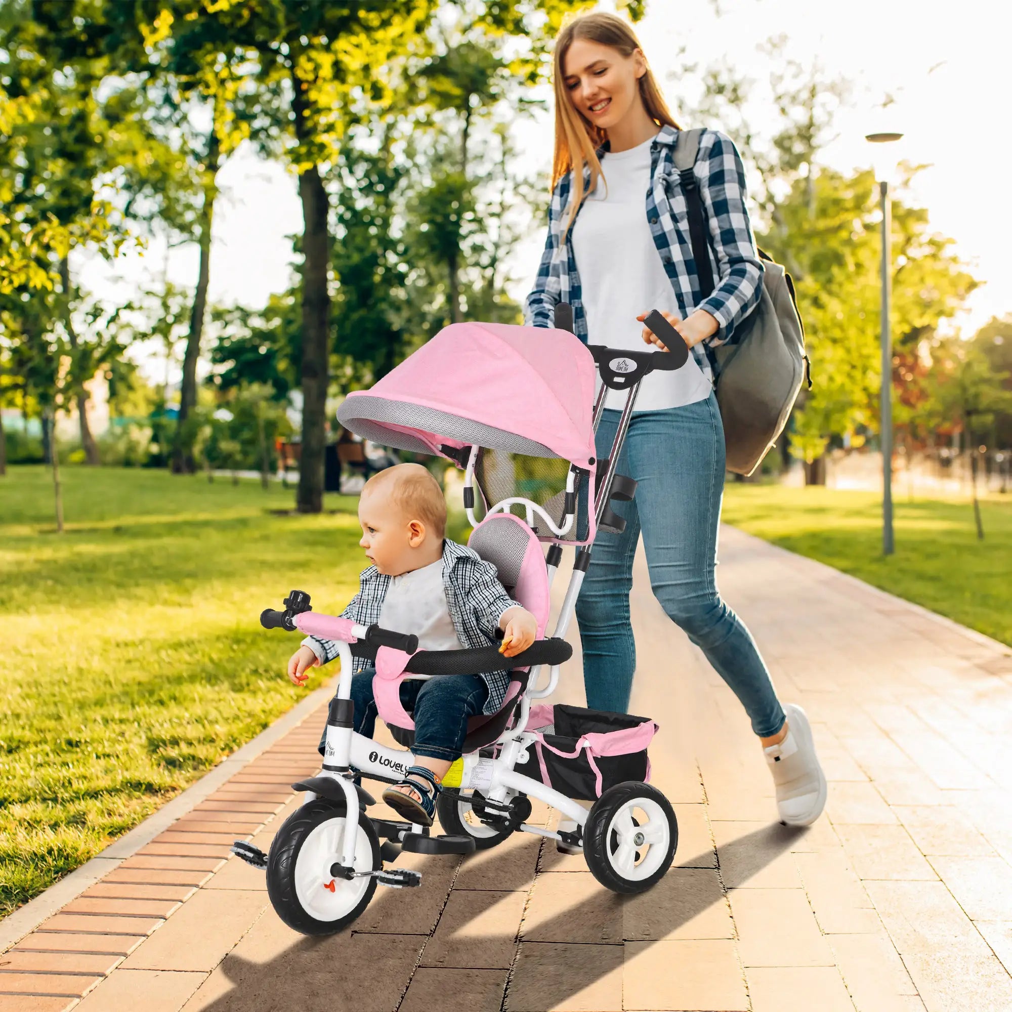 Nancy's Lozio Kinderdriewieler - Driewieler - Roze - ± 95 x 50 x 105 cm