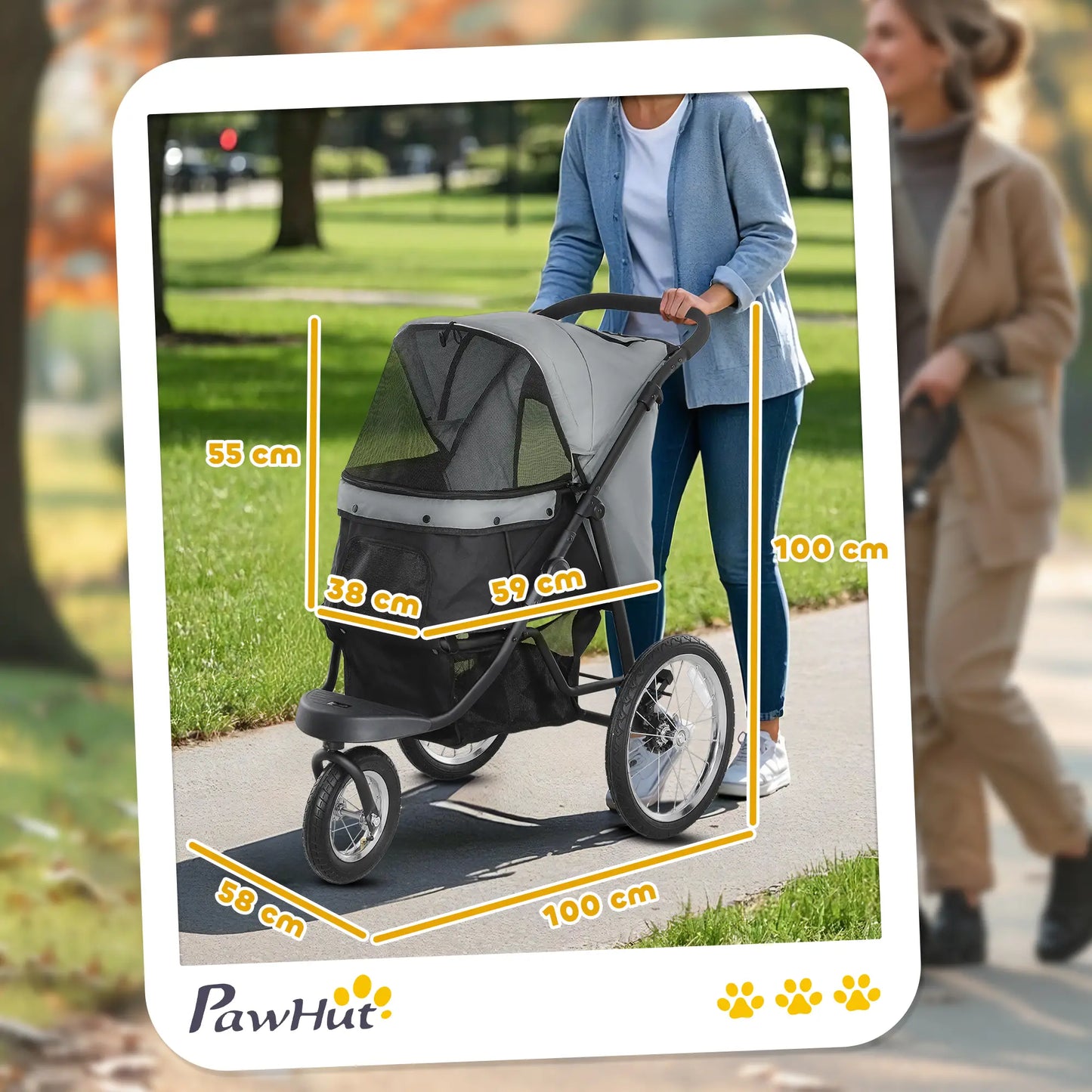 Nancy's Intros Reiswagen voor Huisdieren - Hondenbuggy - Kattenwagen - Grijs / Zwart