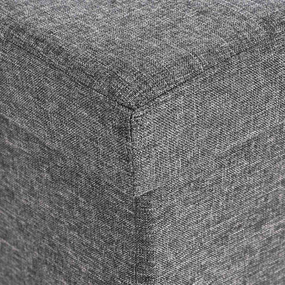 Nancy's Hocker Linen - Banc de rangement - Repose-pieds avec espace de rangement - Banc avec rangement - Gris - 110 x 38 x 38 cm