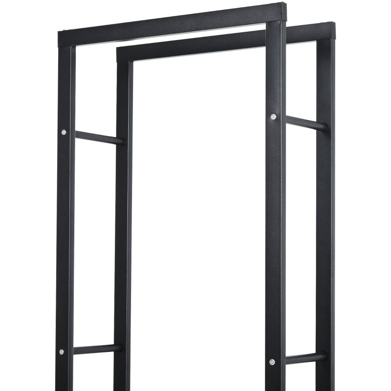 Nancy's Ashburton 3 Brandhoutrek- Openhaardhoutopslag - 100kg Staal Zwart B40xH150 cm