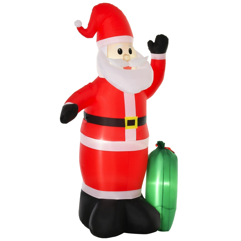 Nancy's El Capo Opblaasbare LED Kerstman - Rood - Polyester