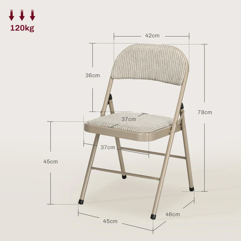 Nancy's Noto Klapstoelen - Set van 6 - Vouwstoel - Beige - Staal / Linnen
