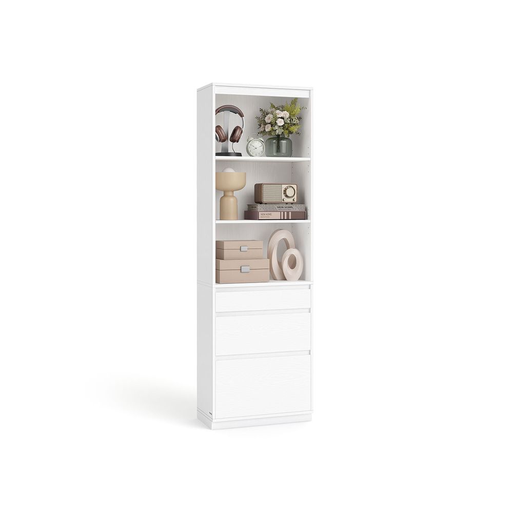 Nancy's Paradela Wandkast - Boekenkast - Opbergkast - Wit - ± 60 x 30 x 180 cm