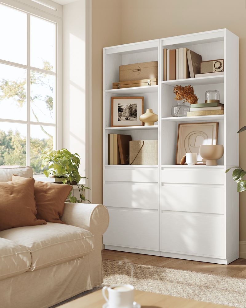 Nancy's Paradela Wandkast - Boekenkast - Opbergkast - Wit - ± 60 x 30 x 180 cm