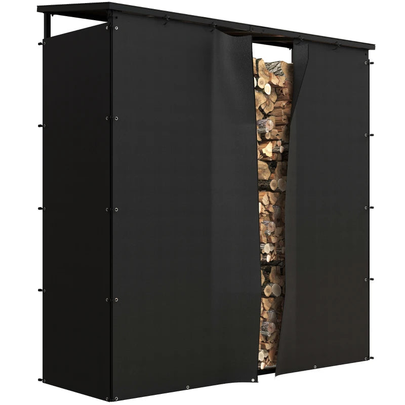 Stockage de bois de chauffage Nancy's Loureiro - Stockage de bois de chauffage - Support de bois de chauffage - Noir / Marron