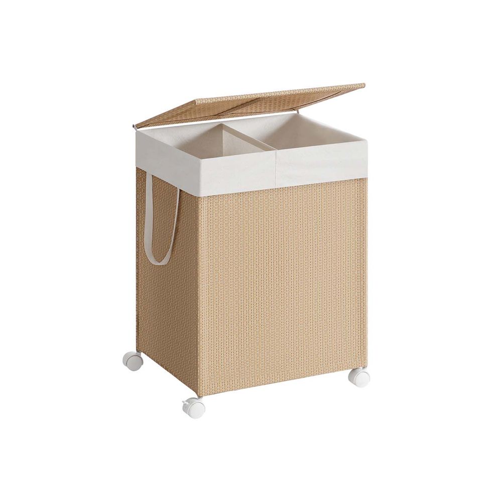 Nancy's Gressan Wasmand - Wasbox - Wassorteerder - 2 Vakken - Beige - 100 Liter