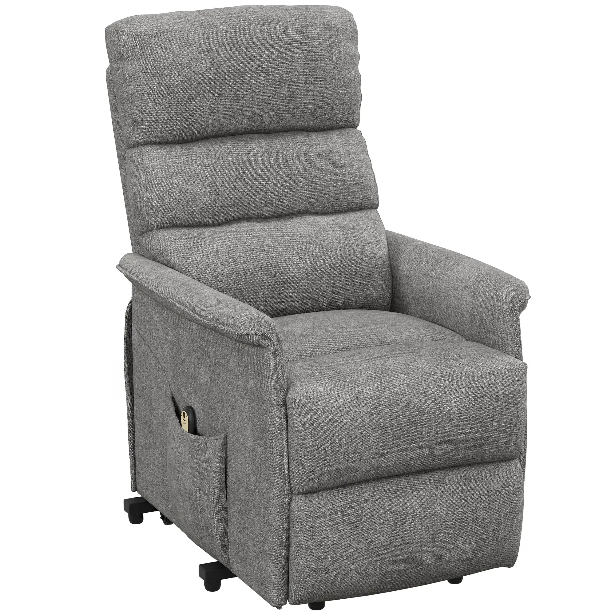 Nancy's Alpedrinha Sta op stoel - Opsta stoel - Senioren stoel - Relaxfauteuil - Grijs - Linnen