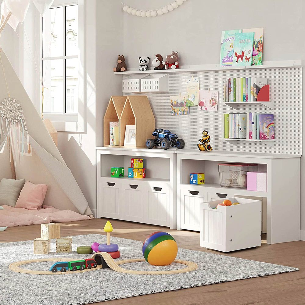 Nancy's Salcombe Speelgoedkast - Speelgoed Organizer - Speelgoed Opberger - Wit - 102 x 30 x 60 cm