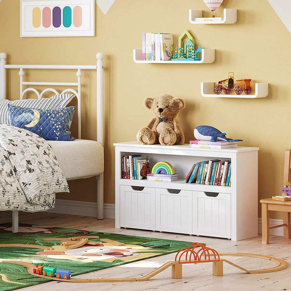 Nancy's Salcombe Speelgoedkast - Speelgoed Organizer - Speelgoed Opberger - Wit - 102 x 30 x 60 cm
