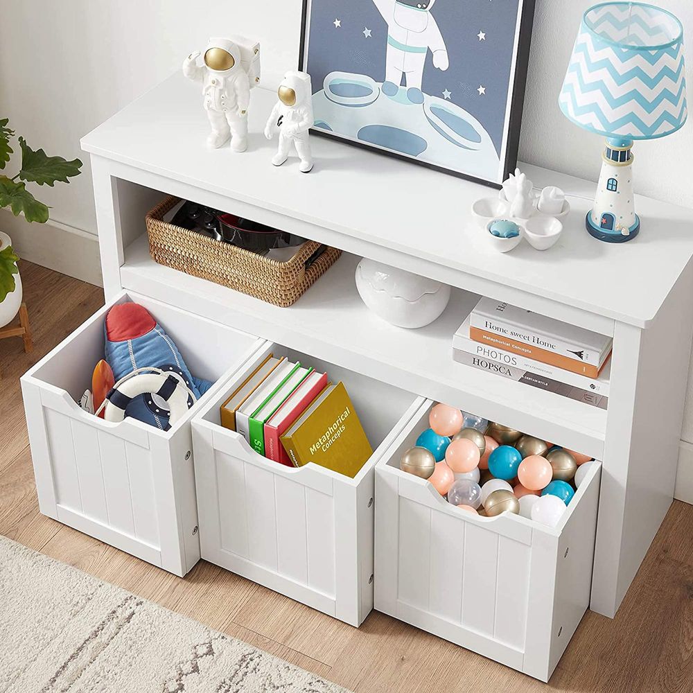 Nancy's Salcombe Speelgoedkast - Speelgoed Organizer - Speelgoed Opberger - Wit - 102 x 30 x 60 cm
