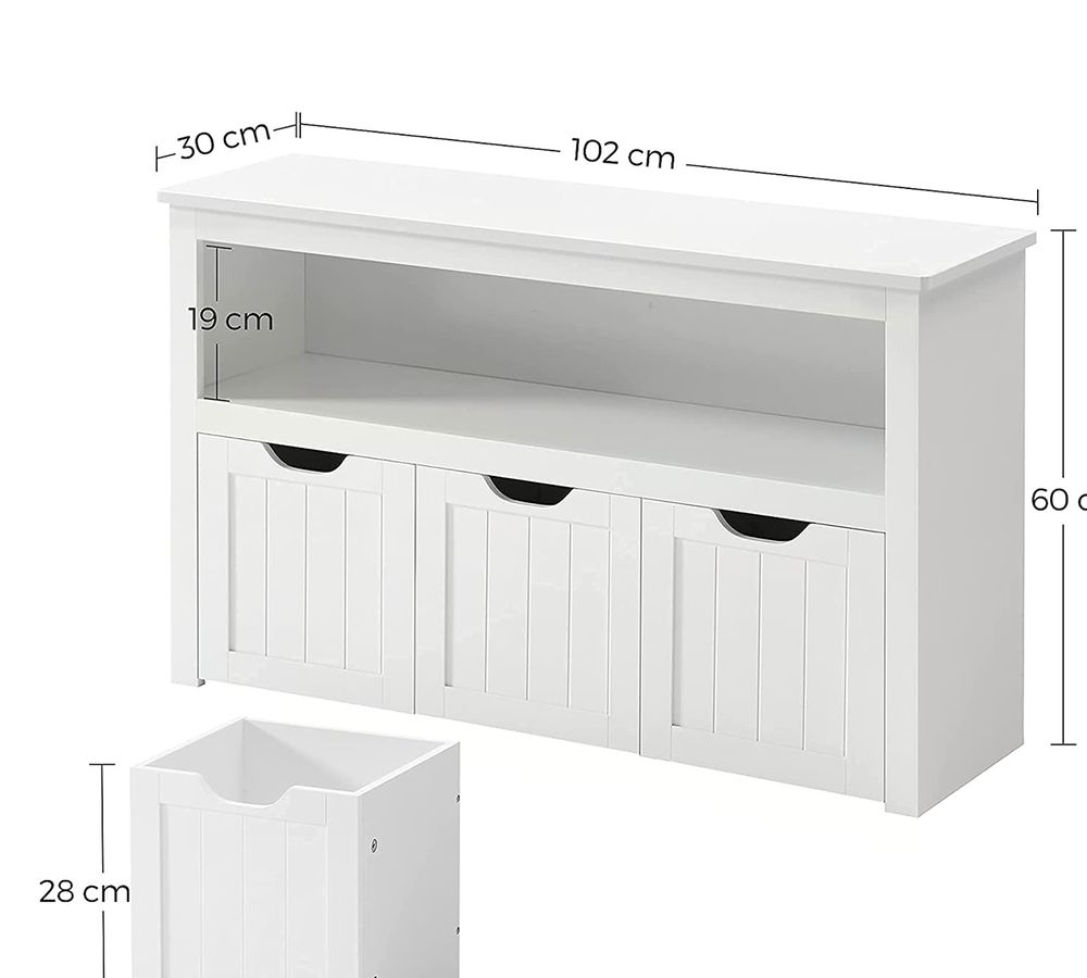Nancy's Salcombe Speelgoedkast - Speelgoed Organizer - Speelgoed Opberger - Wit - 102 x 30 x 60 cm