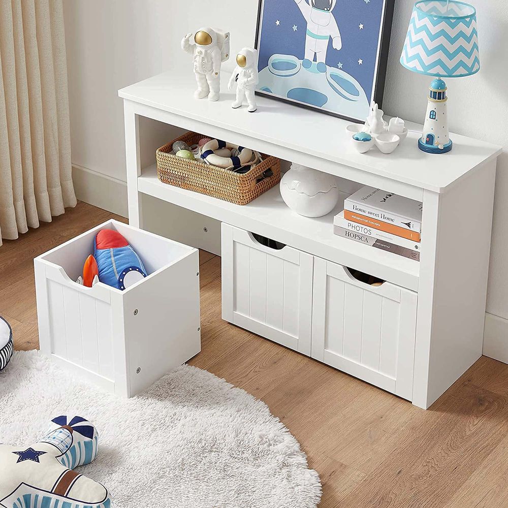 Nancy's Salcombe Speelgoedkast - Speelgoed Organizer - Speelgoed Opberger - Wit - 102 x 30 x 60 cm