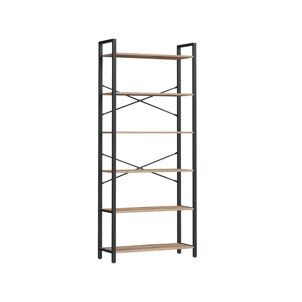 Armoire murale Baschi de Nancy - Bibliothèque - Marron / Noir - ± 80 x 30 x 185 cm