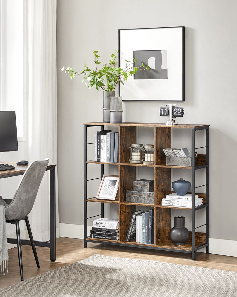 Nancy's Saltash Boekenkast - Dressoir Industriële opbergkast met vakken - 100 x 30 x 103,1 cm