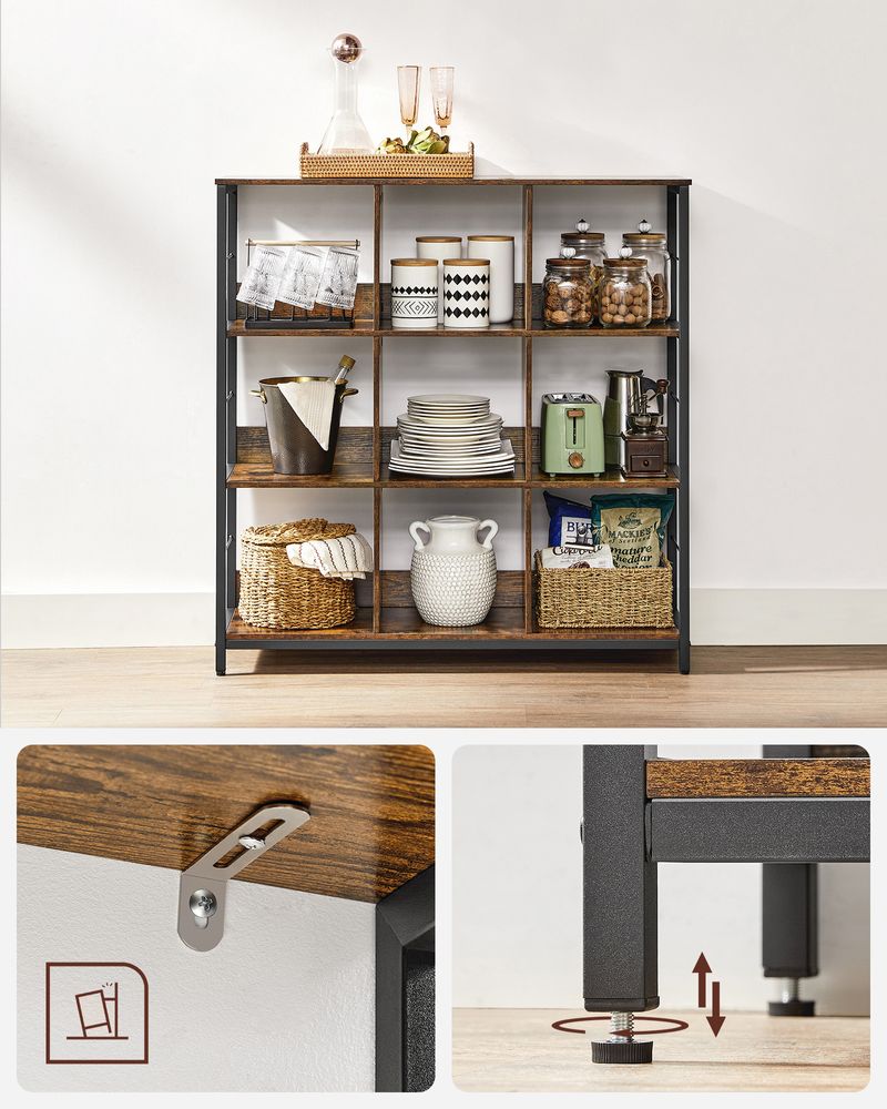 Nancy's Saltash Boekenkast - Dressoir Industriële opbergkast met vakken - 100 x 30 x 103,1 cm