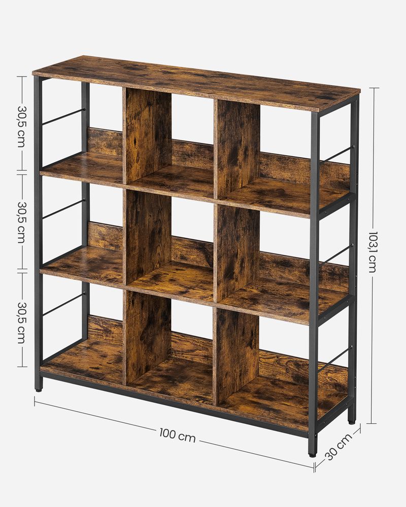Nancy's Saltash Boekenkast - Dressoir Industriële opbergkast met vakken - 100 x 30 x 103,1 cm