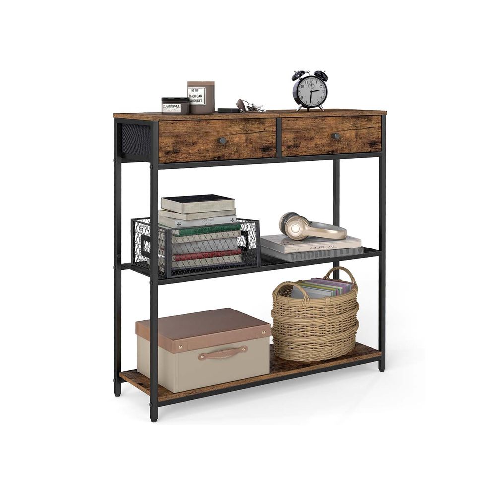 Nancy's Ogliastra Commode - Consoletafel - Vintage bruin / Zwart - ± 75 x 25 x 80 cm