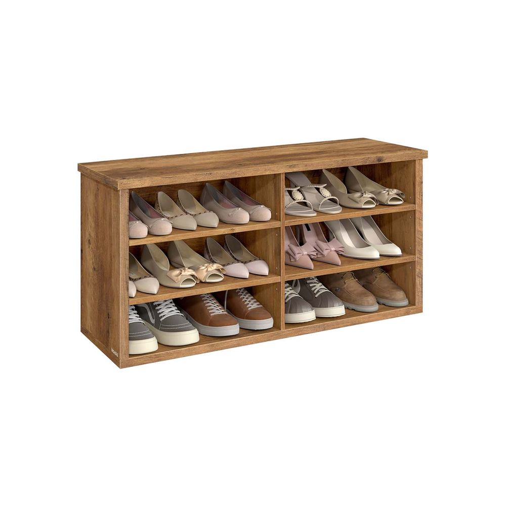 Nancy's Offagna Schoenenkast - Schoenenrek - Opbergkast voor schoenen - Honingbruin - ± 100 x 30 x 50 cm