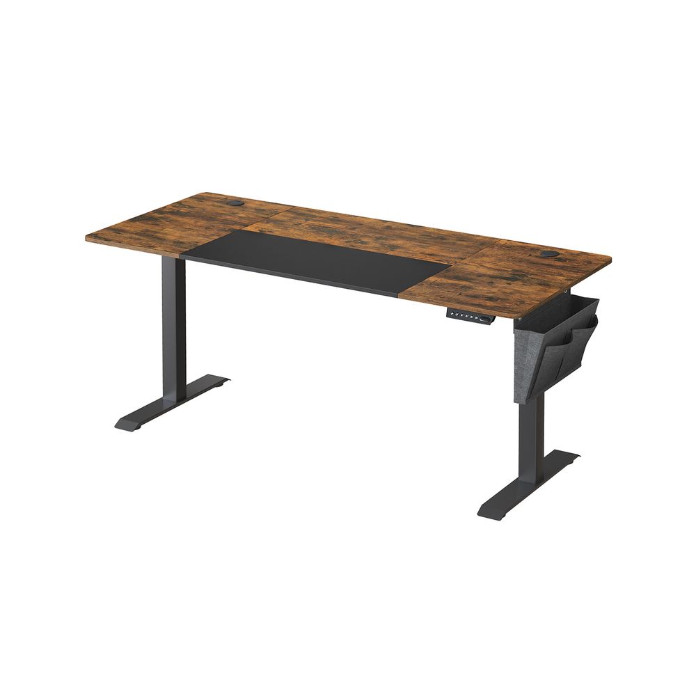 Bureau réglable Nancy's Assago - Bureau assis/debout - Bureau électrique - Marron / Noir - 70 x 160 x (72-120) cm
