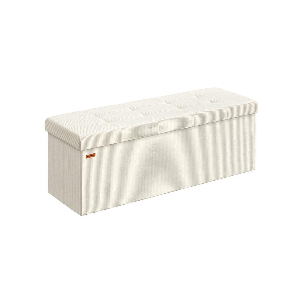 Nancy's Mercatale Opbergbank - Bankje met opbergruimte - Crèmewit - Corduroy - ± 110 x 40 x 40 cm
