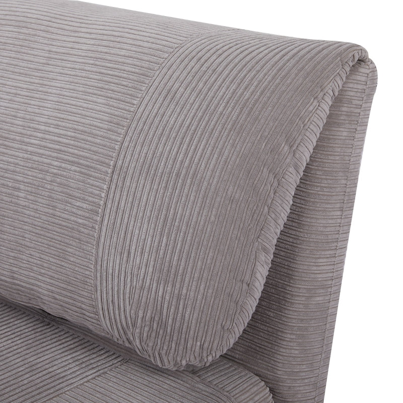 Nancy's Potton 2-in-1 Slaapbank - Logeerbank - Zitbank - Grijs - Ribfluweel