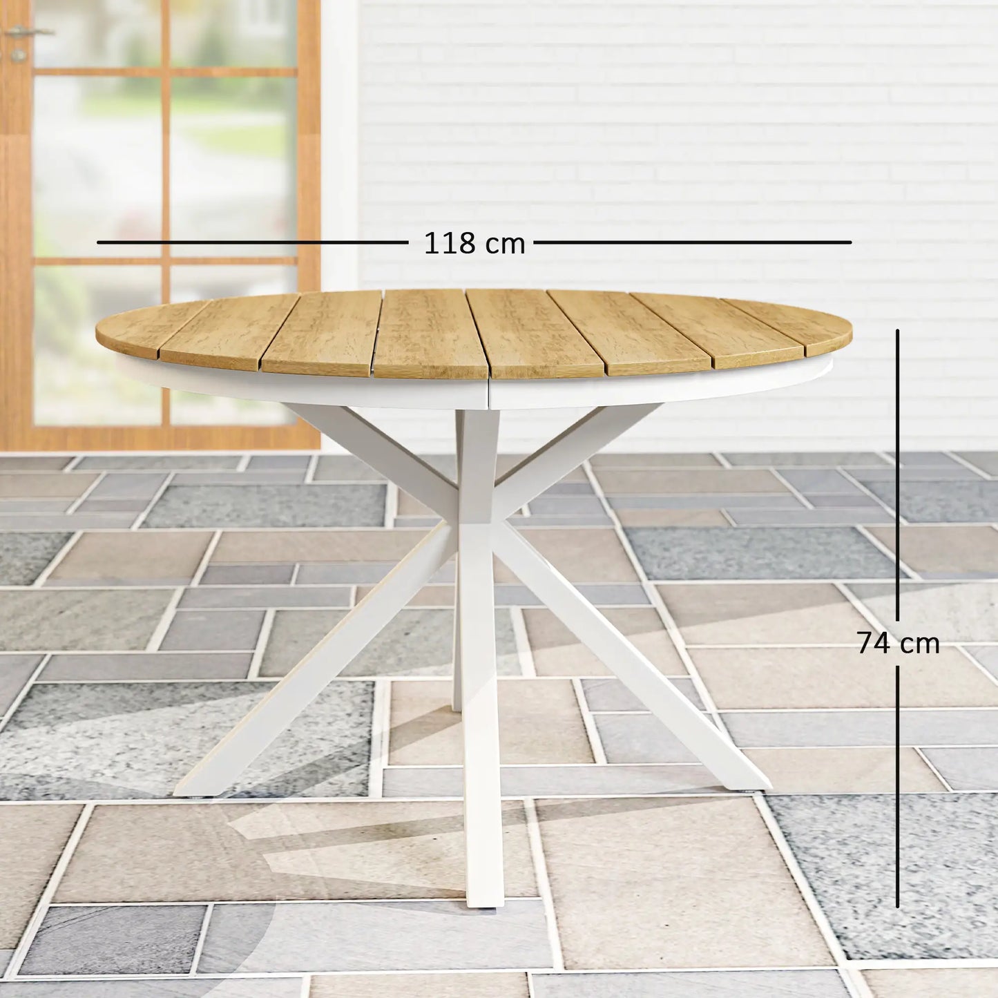 Nancy's Fontanigorda Tuintafel - Terrastafel - Rond - Teak - ± Ø120 x75 cm