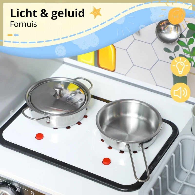 Nancy's Noceto Kinderkeuken - Speelkeukentje - Speelgoed keuken - Wit
