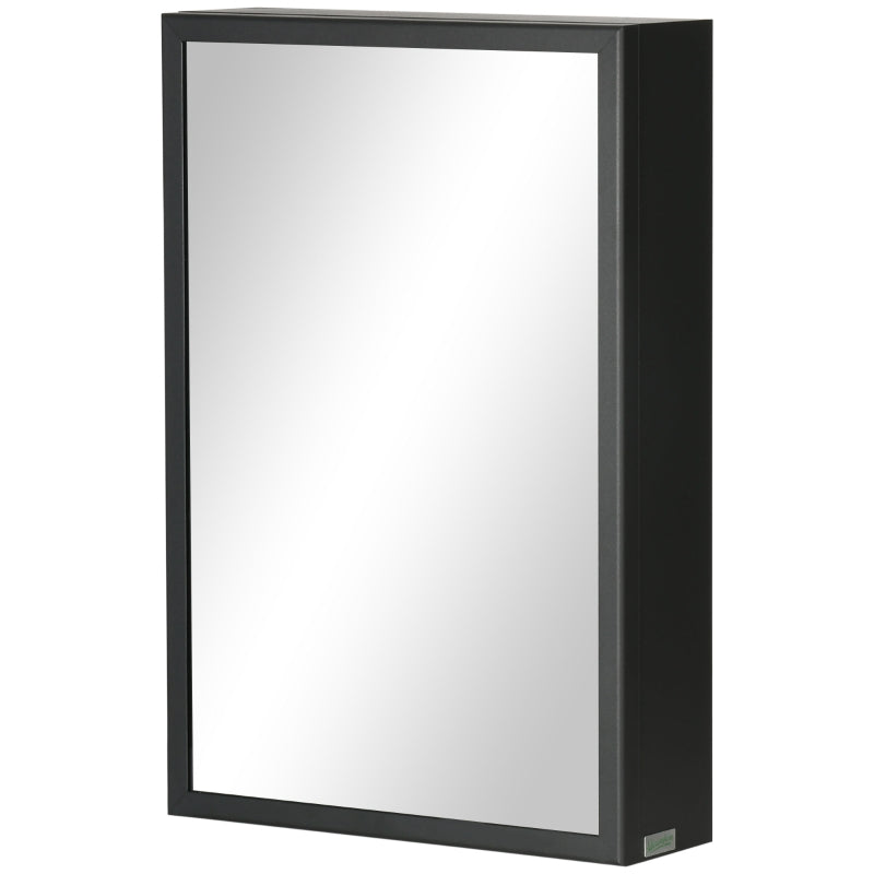 Nancy's Lajes Mirror Cabinet - Bathroom Mirror - Adjustable Shelves - Black - ± 40 x 12 x 60 cm