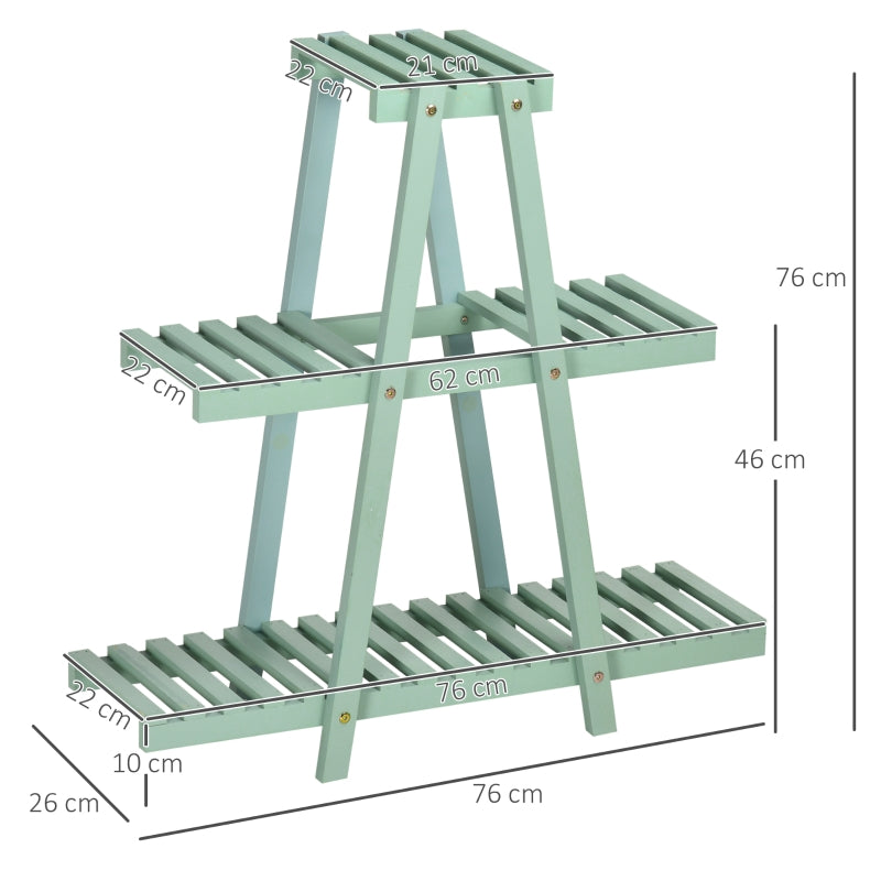 Nancy's Jaca Plantenrek - Bloementrap - Plantentrap - Bloemenrek - Groen - ± 75 x 25 x 75 cm