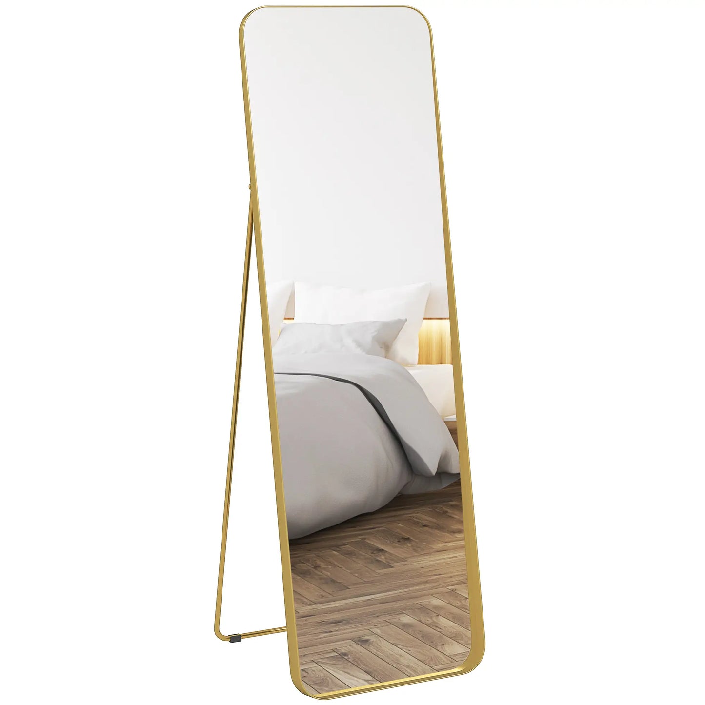 Nancy's Lipomo Staande Spiegel - Kledingspiegel - Passpiegel - Goud - 50 x 160 cm