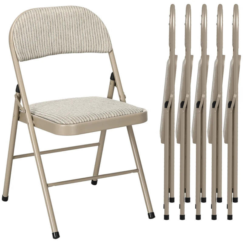 Nancy's Noto Klapstoelen - Set van 6 - Vouwstoel - Beige - Staal / Linnen