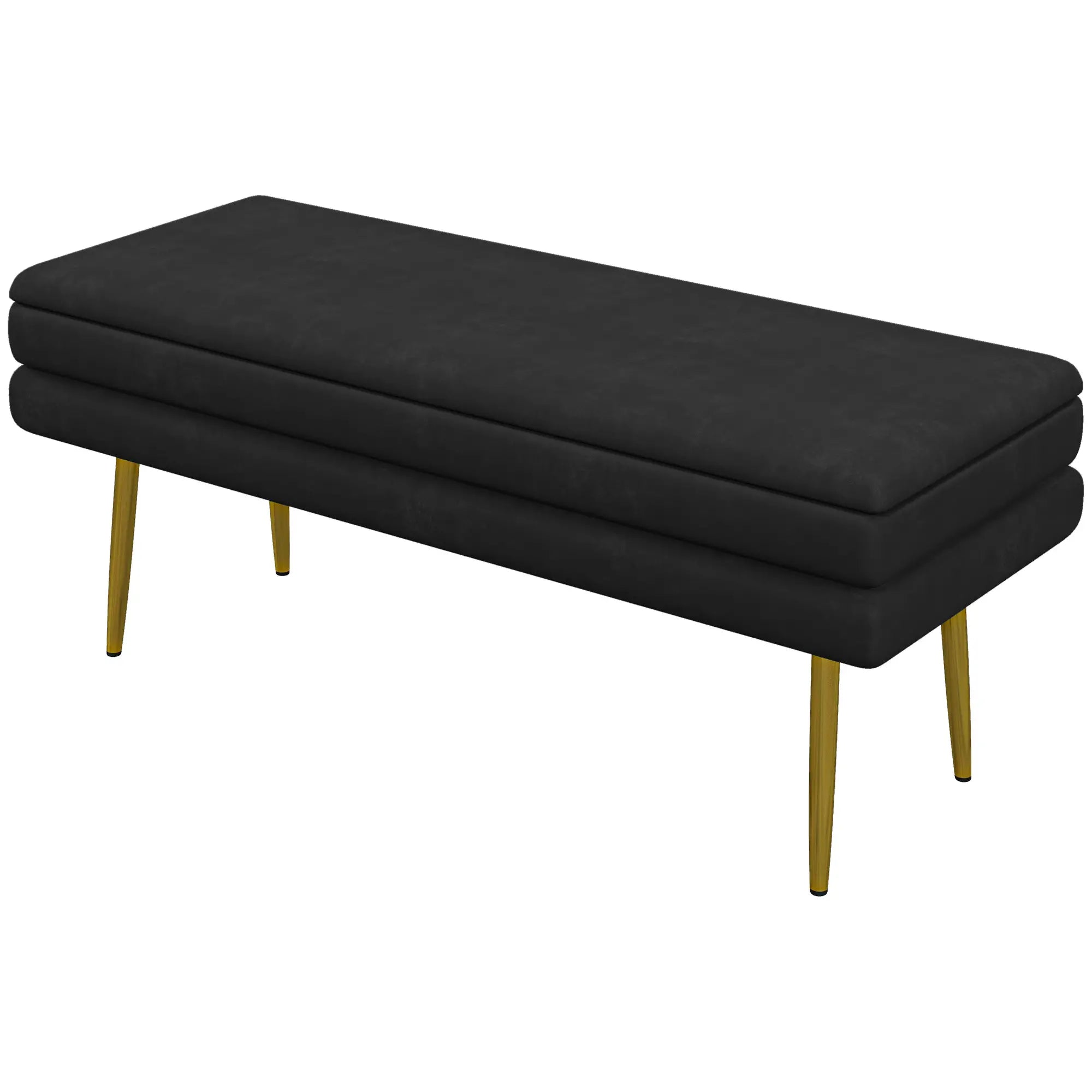 Nancy's Lavagna Bankje - Opbergbank - Zwart - Polyester - ± 80 x 35 x 45 cm