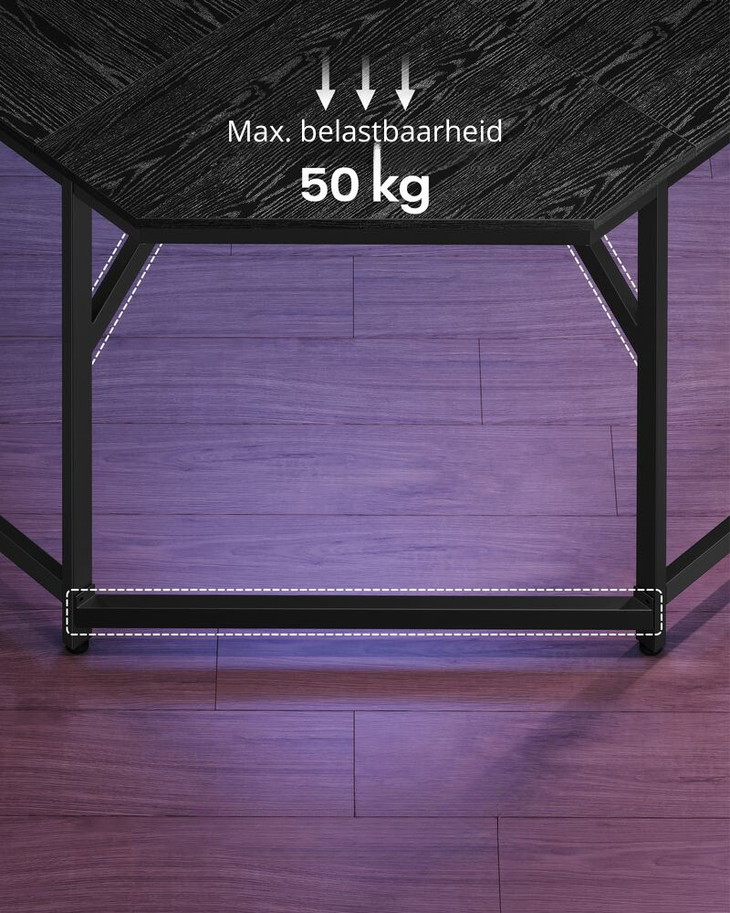 Nancy's Arzana Hoekbureau - Computertafel - Laptoptafel - Bureau - Zwart - ± 150 x 150 x 75 cm