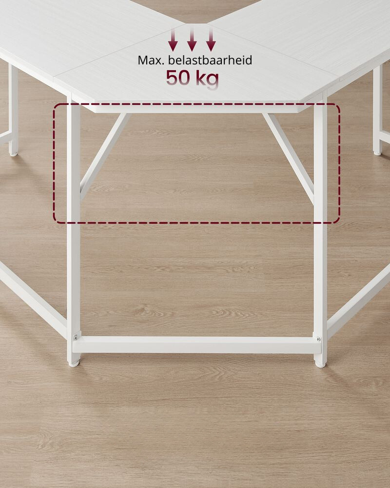 Nancy's Arzana Hoekbureau - Computertafel - Laptoptafel - Bureau - Wit - ± 150 x 150 x 75 cm