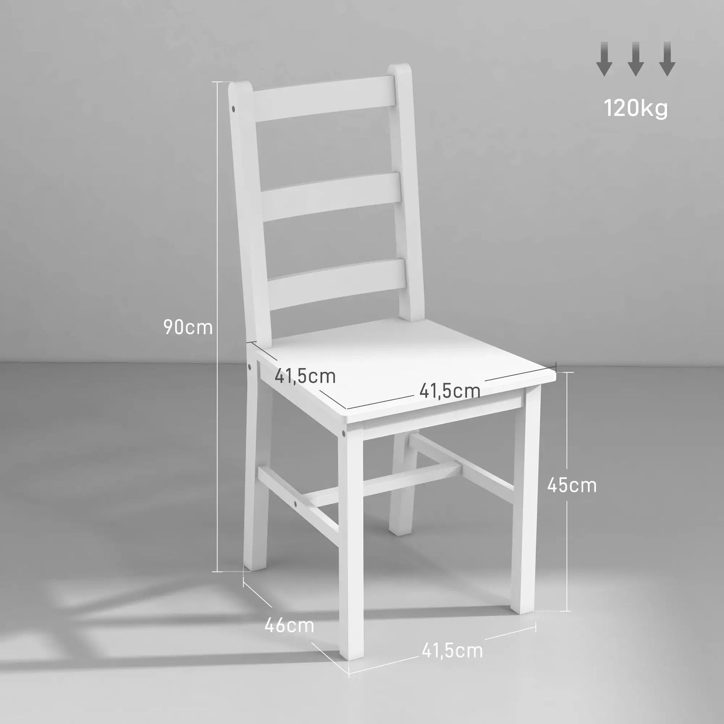 Nancy's Loranzè Eetkamerstoelen - Set van 2 - Wit - Grenenhout