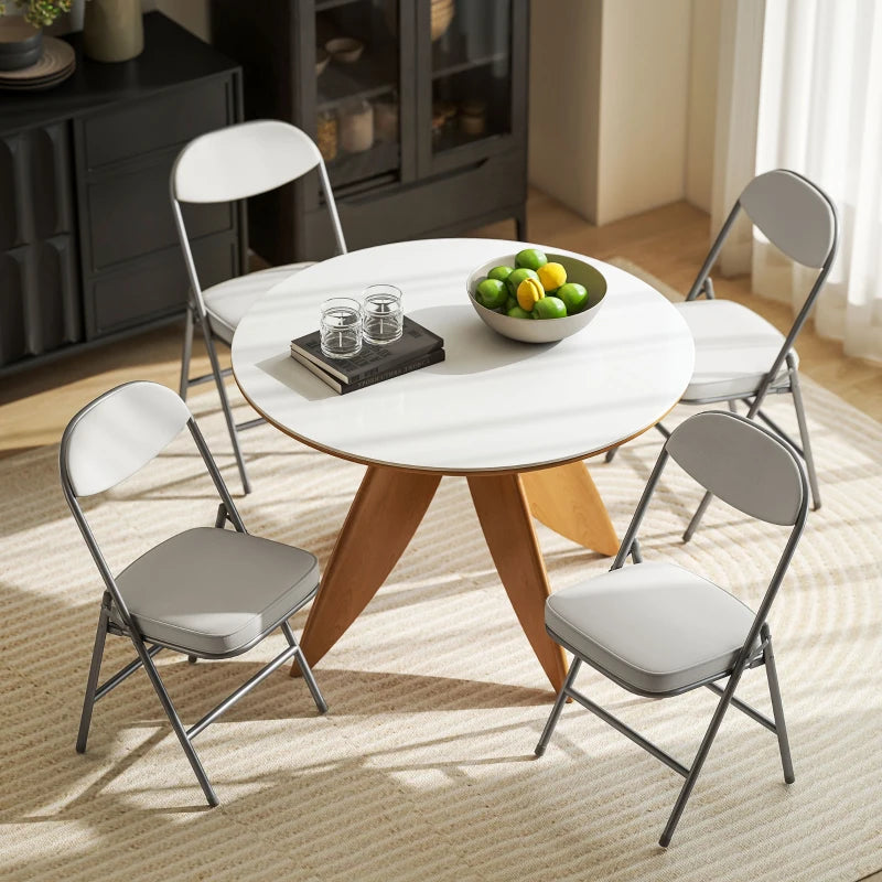 Nancy's Oliveri Klapstoelen - Set van 4 - Vouwstoel - Corduroy - Crèmewit