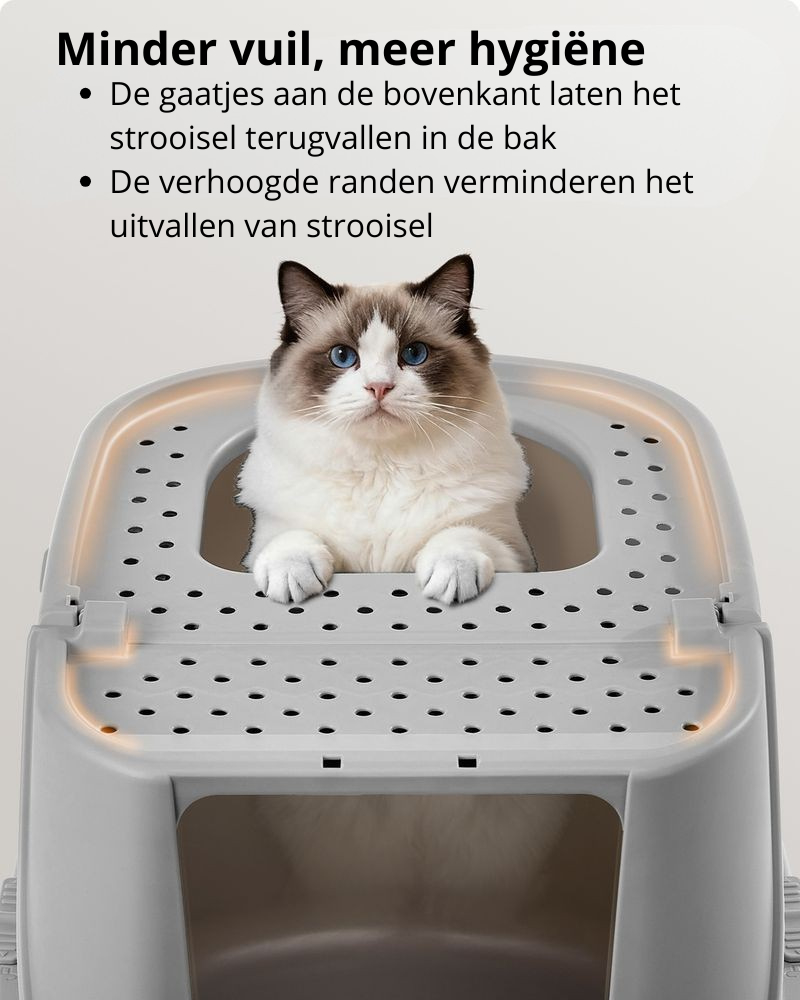 Nancy's Piadena Kattenbak - Katten Toilet - Katten WC - Grijs - ± 55 x 45 x 40 cm