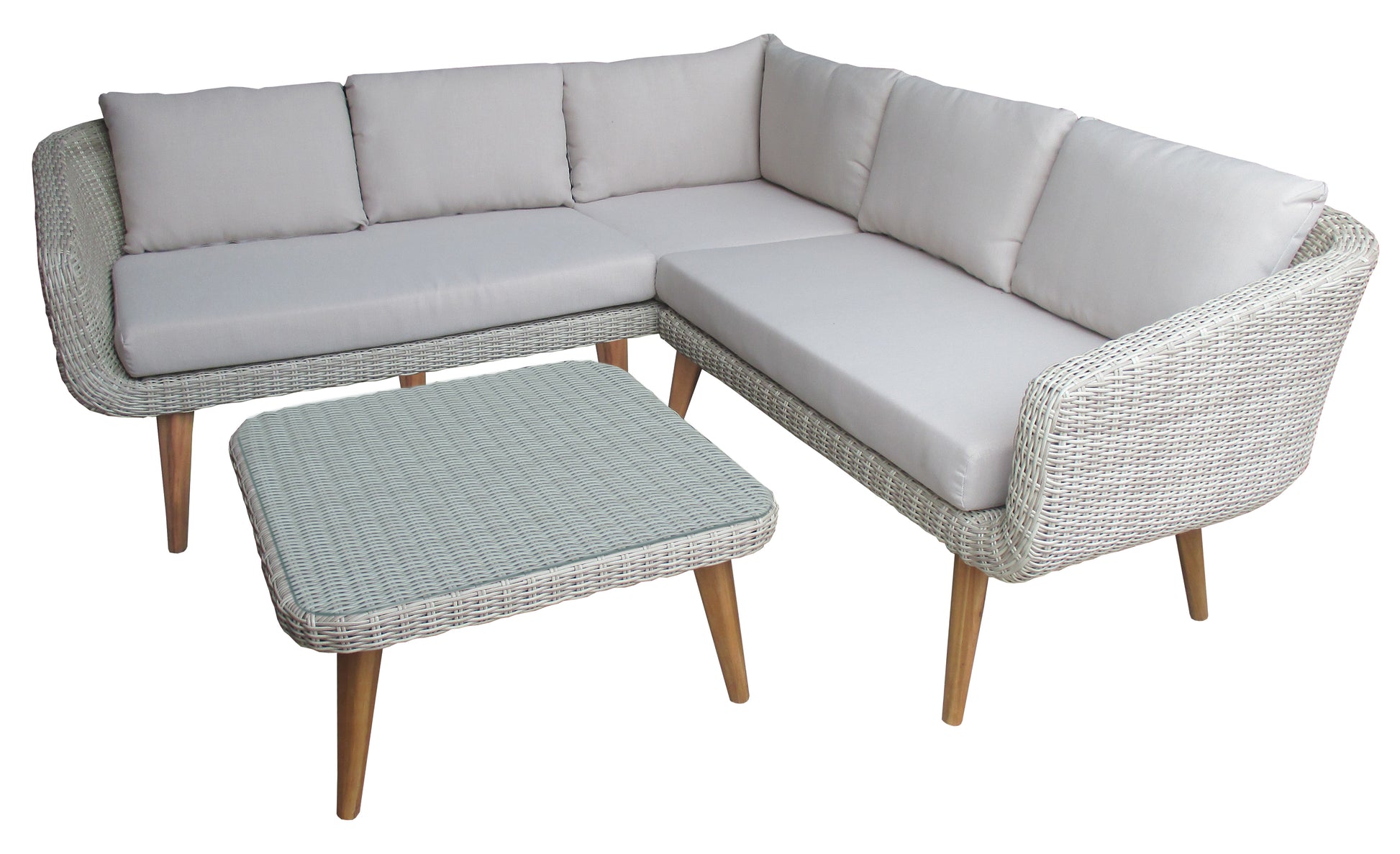 Nancy's Mira Loungeset - Tuinset - Loungebank - 2-delige Lounge Set - Lichtgrijs