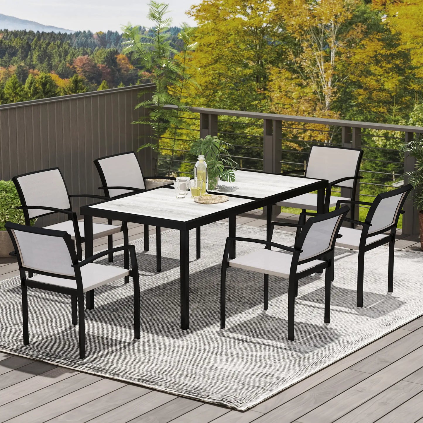 Nancy's Barcos Tuinset - Diningset voor Buiten - Tuinstoelen - Tuintafel - Grijs