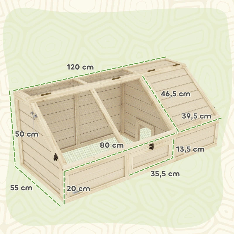 Nancy's Nibbiano Schilpaddenhuis - Schilpaddenverblijf - Schildpadhuis - Dennenhout - 120L x 55B x 20/50H cm