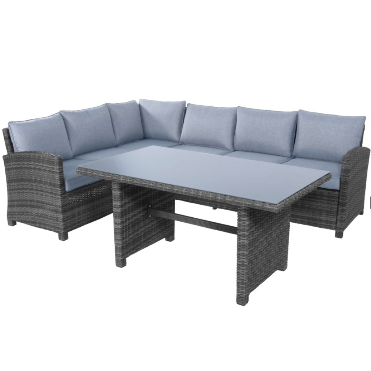 Nancy's Shotover Loungeset - Riet en Aluminium Frame - Grijs