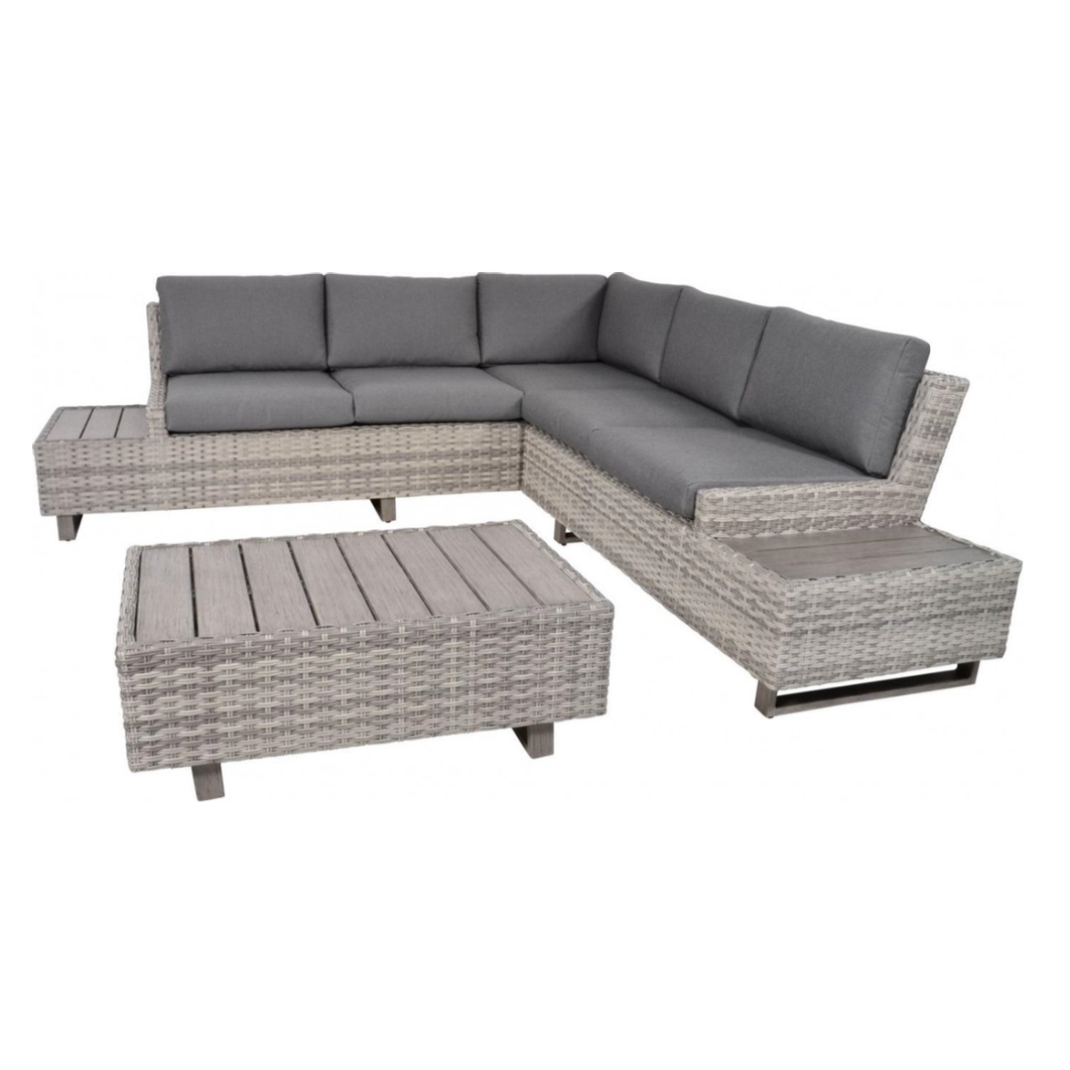 Nancy's Valente Loungeset - Riet en Aluminium Frame - Grijs