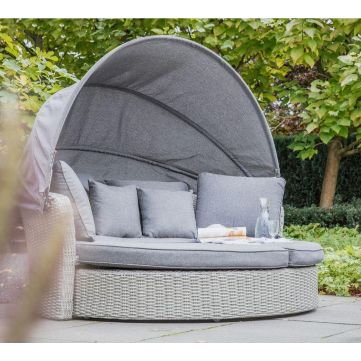 Nancy's Skyforest Zonne-eiland - Loungeset Met Zonnekap - Grijs - 200 x 182 x 161cm