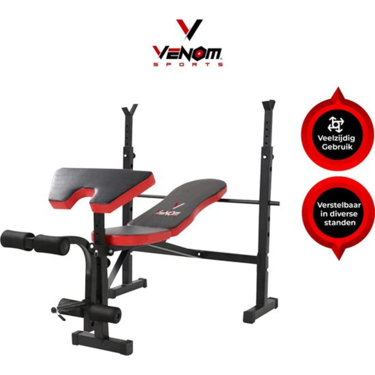 Nancy's Venom Sports Fitness Bench - Weight Bench - Power Station - Multifunctional - Collapsible - Adjustable