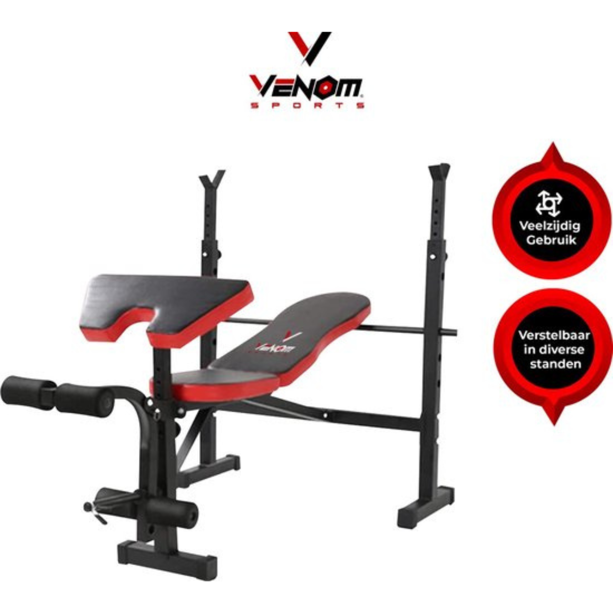 Nancy's Venom Sports Fitnessbank - Halterbank - Krachtstation - Multifunctioneel - Inklapbaar - Verstelbaar