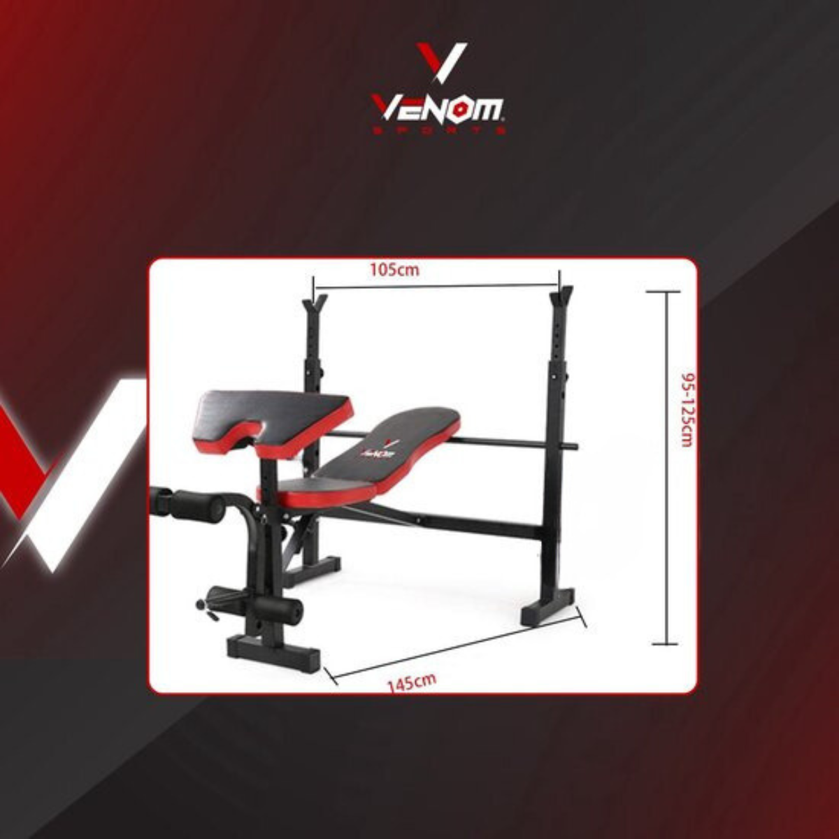 Nancy's Venom Sports Fitnessbank - Halterbank - Krachtstation - Multifunctioneel - Inklapbaar - Verstelbaar