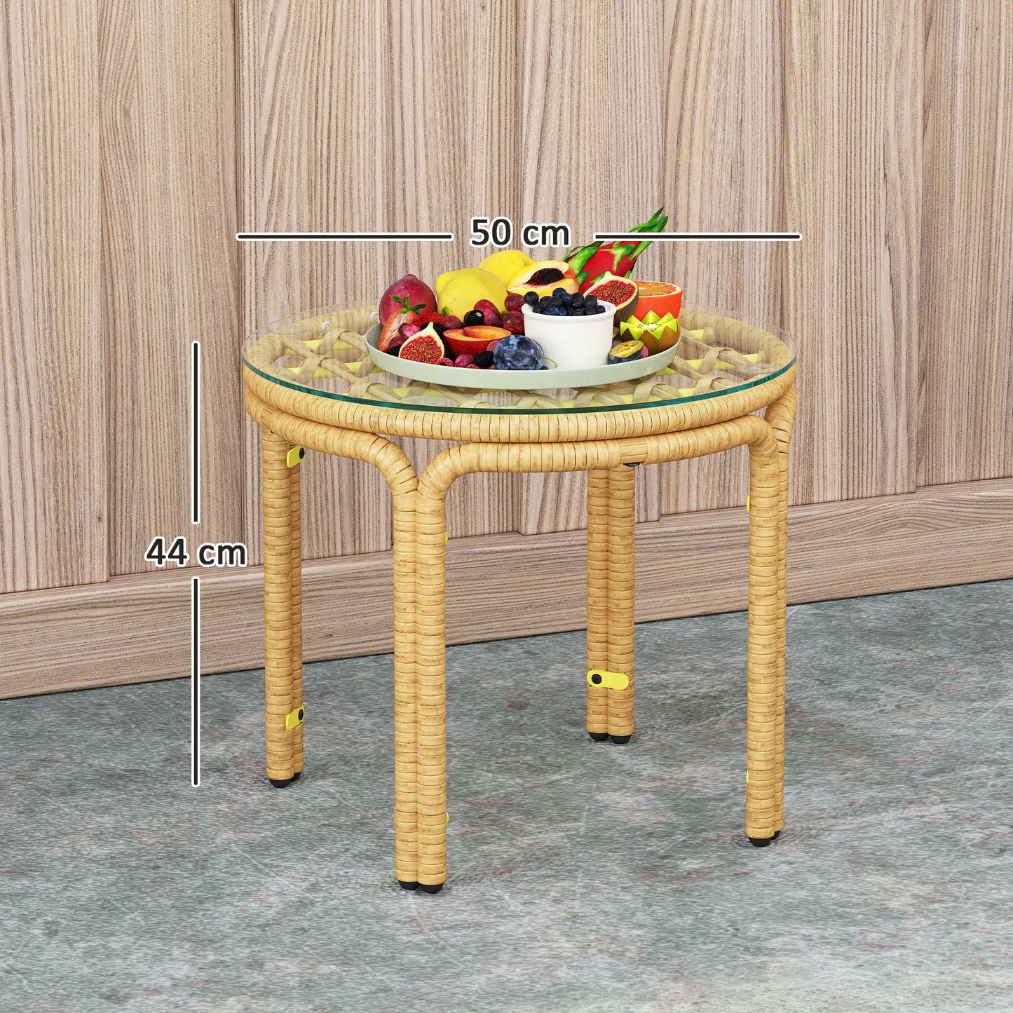 Nancy's Gerenzano Tuintafel - Balkontafel - Rotan - ± Ø 50 x 45 cm